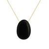 Collier pierre naturelle obsidienne noire Plaqué OR 750 3 microns - vue V1