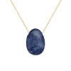 Collier pierre naturelle aventurine couleur bleue et blanche Plaqué OR 750 3 microns - vue V1