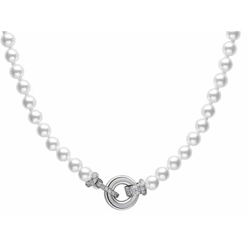 Collier zirconium et perle en argent 925