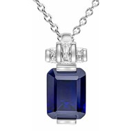 Collier zirconium bleu et blanc en argent 925