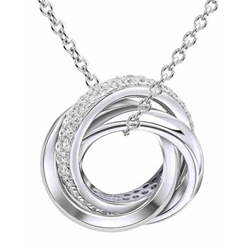 Collier zirconium trois anneaux en anneaux en argent 925