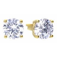 Boucle d'oreille zirconium plaqué or 24 carats en argent 925