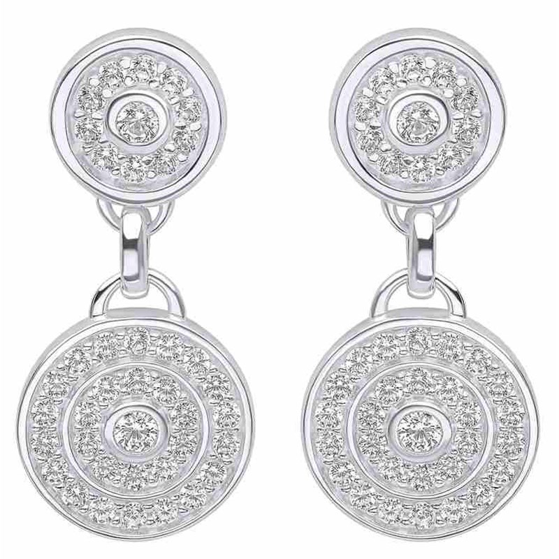 Boucle d'oreille tendance zirconium en argent 925