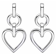 Boucle d'oreille coeur tendance en argent 925