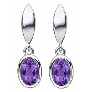 Boucle d'oreille tendance améthyste en argent 925