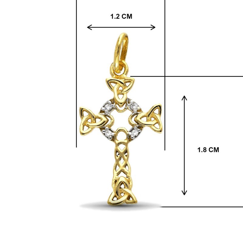 Collier - Médaille Croix Or Jaune - Croix Celtique - Chaine Dorée - vue 3