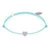 Bracelet Lien Argent 925 Mini Coeur - Turquoise - vue V1
