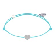 Bracelet Lien Argent 925 Mini Coeur - Turquoise