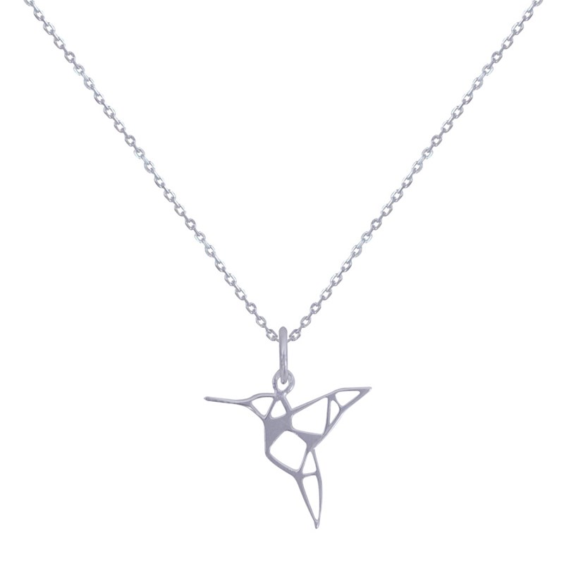 Collier Argent Colibri Ajouré - taille 42 cm