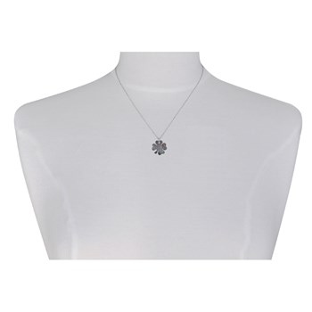 Pendentif Trèfle de Nacre Grise