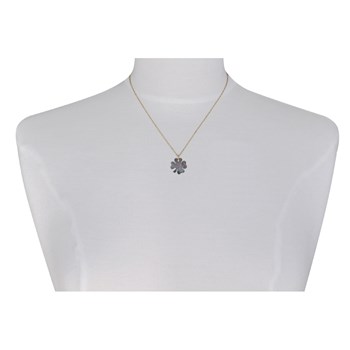 Pendentif Trèfle de Nacre Grise