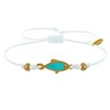 Bracelet Lien Poisson en Laiton Doré Translucide - Turquoise - vue V1