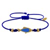 Bracelet Lien Poisson en Laiton Doré Translucide - Bleu - vue V1