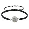 Bracelet Argent 925 Lien Tréssé Oeil de Sainte Lucie Rond - Noir - vue V1