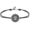 Bracelet Lien Médaille Ronde Laiton Argenté Coquillage - Gris - vue V1