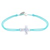 Bracelet Lien Petite Croix en Nacre - Turquoise - vue V1