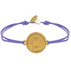Bracelet Lien Médaille Ronde Laiton Doré Coquillage - Violet - vue V1