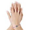 Bracelet Lien Médaille Ronde Laiton Argenté Coquillage - Violet - vue V2