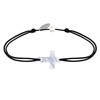 Bracelet Lien Petite Croix en Nacre - Noir - vue V1