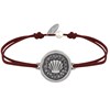 Bracelet Lien Médaille Ronde Laiton Argenté Coquillage - Marron foncé - vue V1