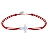 Bracelet Lien Petite Croix en Nacre - Rouge - vue V1