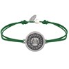 Bracelet Lien Médaille Ronde Laiton Argenté Coquillage - Vert Foncé - vue V1