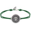 Bracelet Lien Médaille Ronde Laiton Argenté Coquillage - Vert Foncé - vue V1
