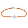 Bracelet Lien Petite Croix en Nacre - Orange - vue V1
