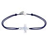 Bracelet Lien Petite Croix en Nacre - Bleu Navy - vue V1