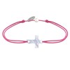 Bracelet Lien Petite Croix en Nacre - Fuchsia - vue V1