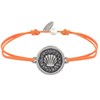 Bracelet Lien Médaille Ronde Laiton Argenté Coquillage - Orange - vue V1