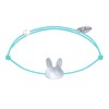 Bracelet Lien Tête de Lapin en Nacre - Turquoise - vue V1