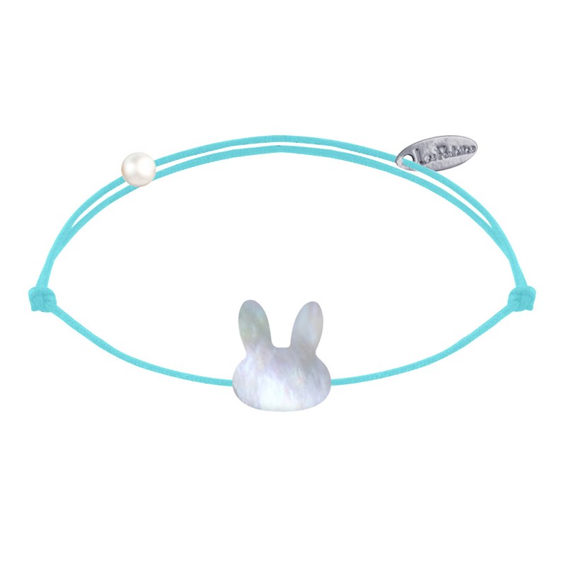 Bracelet Lien Tête de Lapin en Nacre - Turquoise