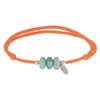 Bracelet Lien Orange 3 Anneaux de Larimar et Deux Perles Argent - vue V1