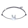 Bracelet Lien Tête de Lapin en Nacre - Gris - vue V1