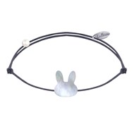 Bracelet Lien Tête de Lapin en Nacre - Gris