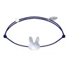 Bracelet Lien Tête de Lapin en Nacre - Bleu Navy - vue V1