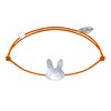 Bracelet Lien Tête de Lapin en Nacre - Orange - vue V1