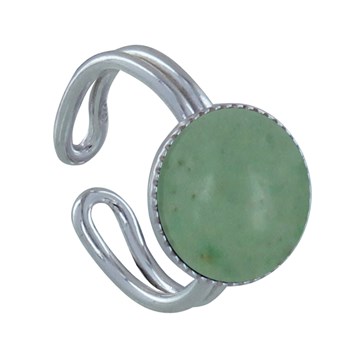 Bague Argent 925 Rond Dentelé d'Aventurine