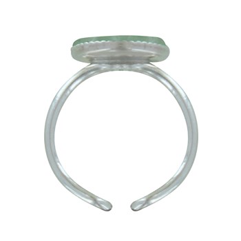 Bague Argent 925 Rond Dentelé d'Aventurine