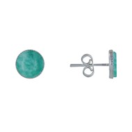 Boucles d'Oreilles Argent 925 Rond Dentelé d'Amazonite