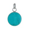 Pendentif Argent Rond Dentelé de Turquoise - vue V1