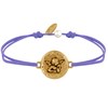 Bracelet Lien Médaille Ronde Martelée Laiton Doré Ange Raphaël - Violet - vue V1