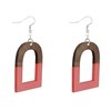 Boucles d'Oreilles Argent 925 Etrier Bois et Résine - vue V3