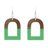 Boucles d'Oreilles Argent 925 Etrier Bois et Résine - vue V2