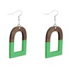 Boucles d'Oreilles Argent 925 Etrier Bois et Résine - vue V3