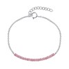 Bracelet Argent Chaine et Perles Facettées de Tourmaline Rose - vue V1
