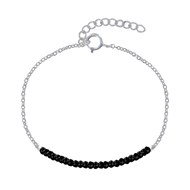 Bracelet Argent 925 Chaine et Perles Facettées de Spinelle