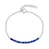 Bracelet Argent 925 Chaine et Perles Facettées de Lapis Lazuli - vue V1