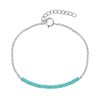 Bracelet Argent 925 Chaine et Perles Facettées d'Amazonite - vue V1